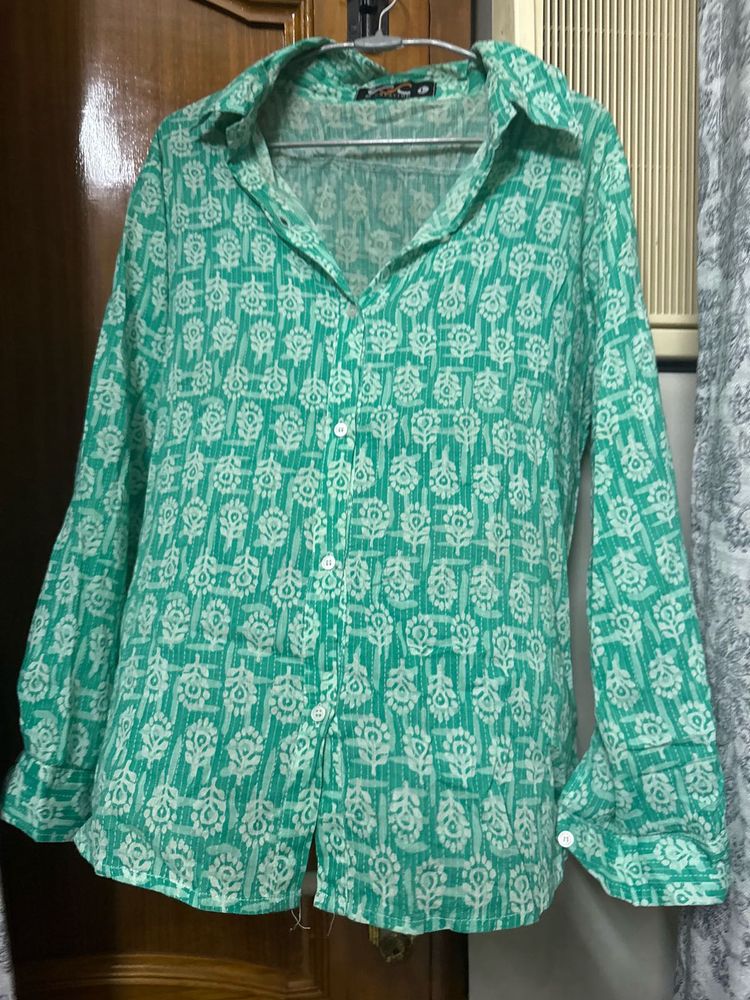 Green Printed Shirt