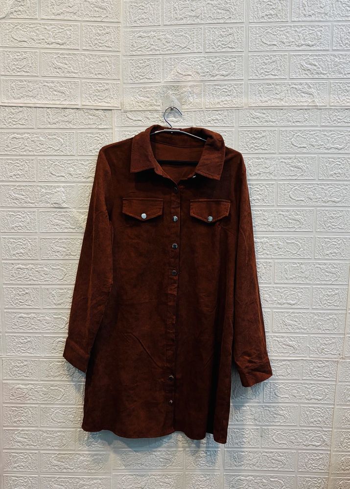🇮🇹Shein Imported Corduroy Shirt Dress