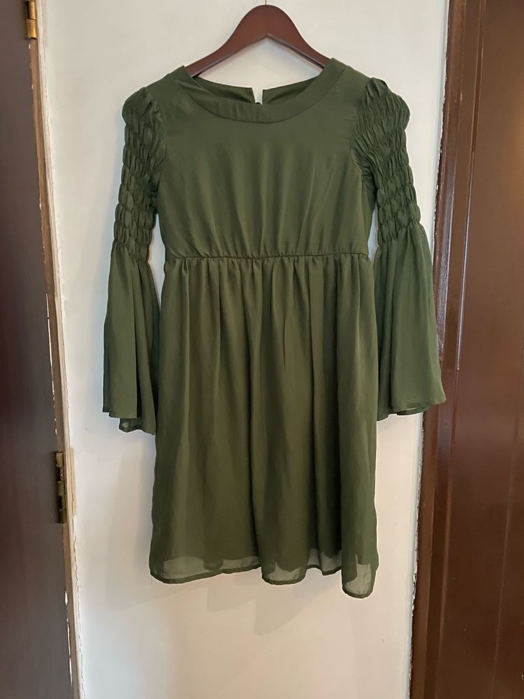 Olive Green Mini Dress