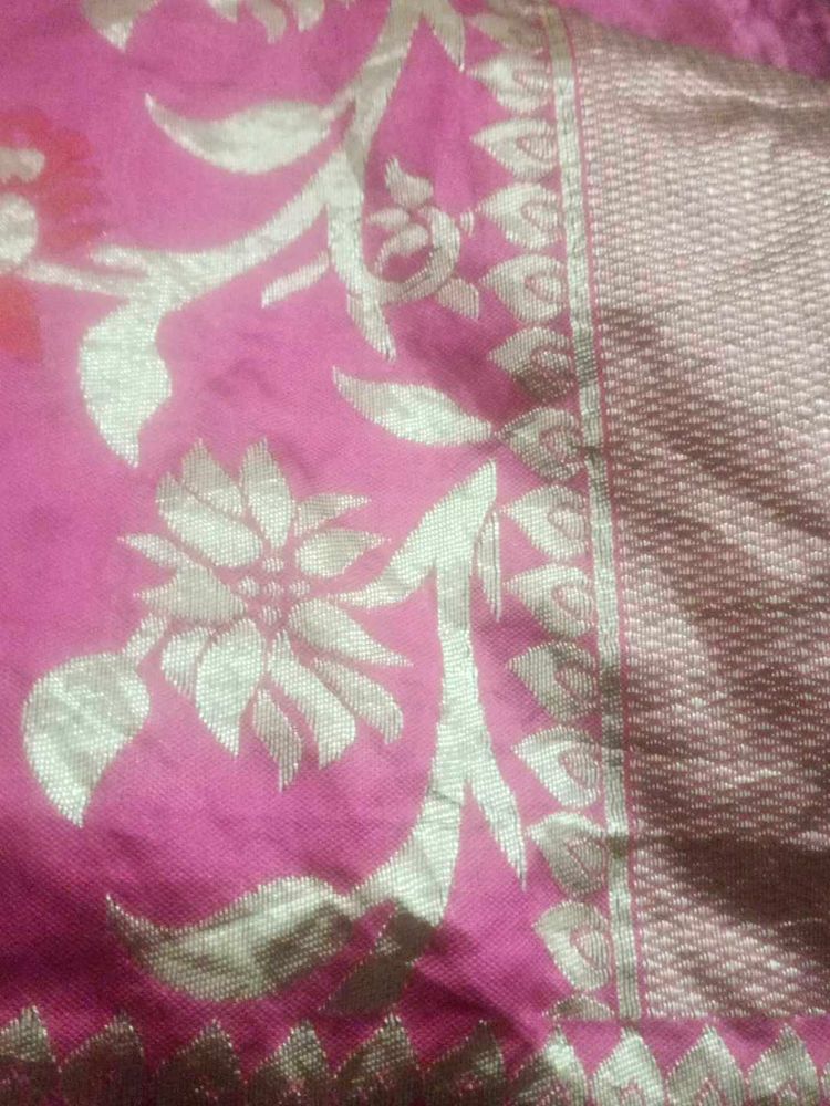 Pink Banarasi Silk Saree