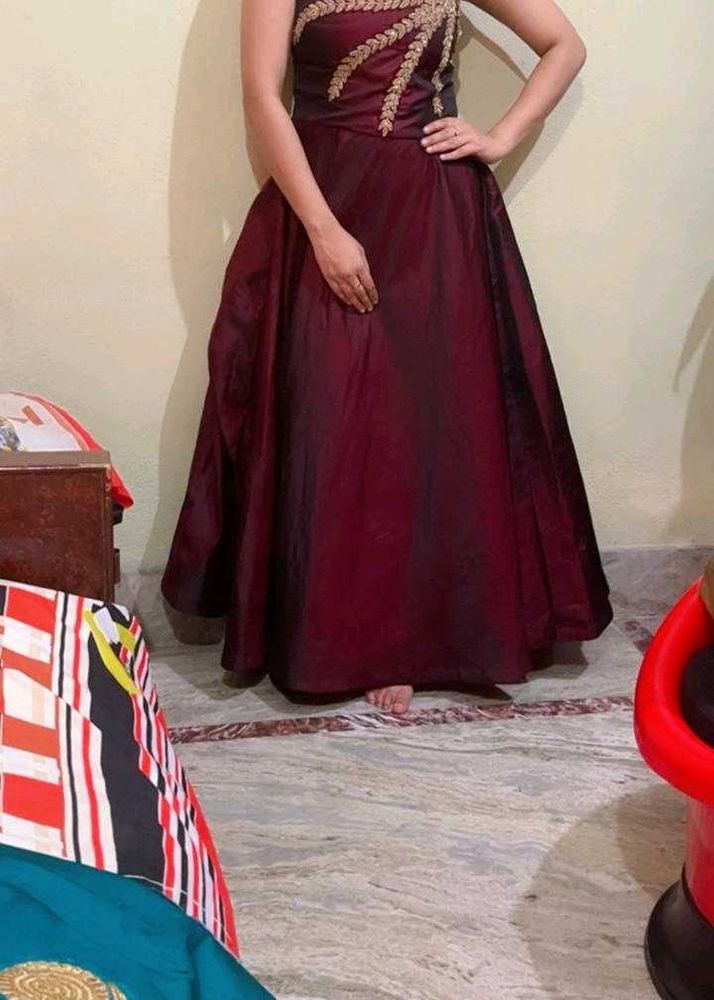 Elegant Burgundy Gown