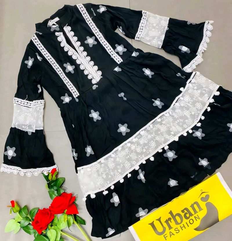 Elegant Black Floral Dress