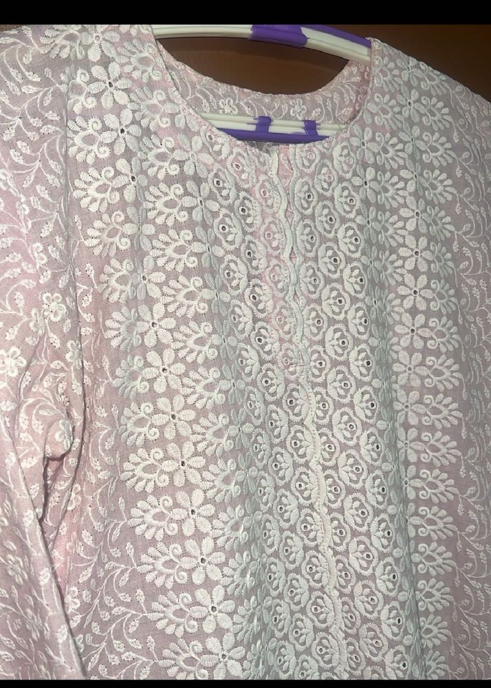 Pink Embroidery Kurti