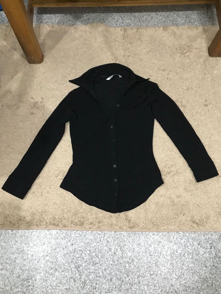 Zara Collared Fitted Top