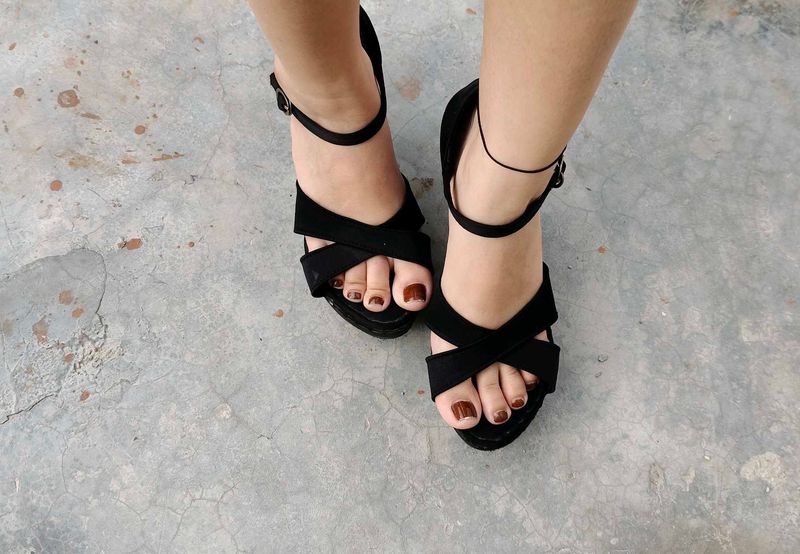 Black Ankle Strap Sandals