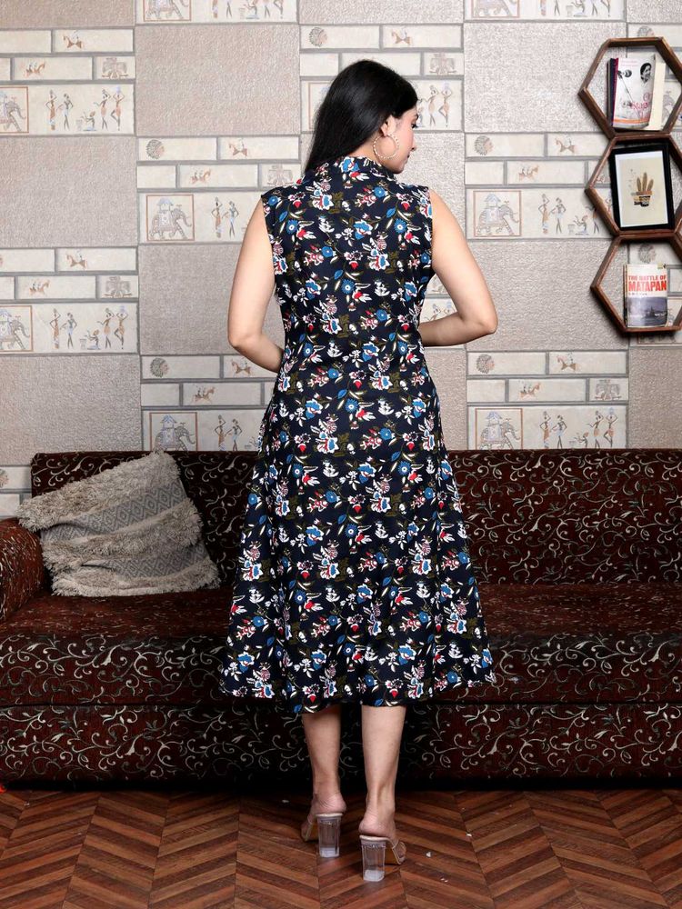 Floral Print Sleeveless Dress