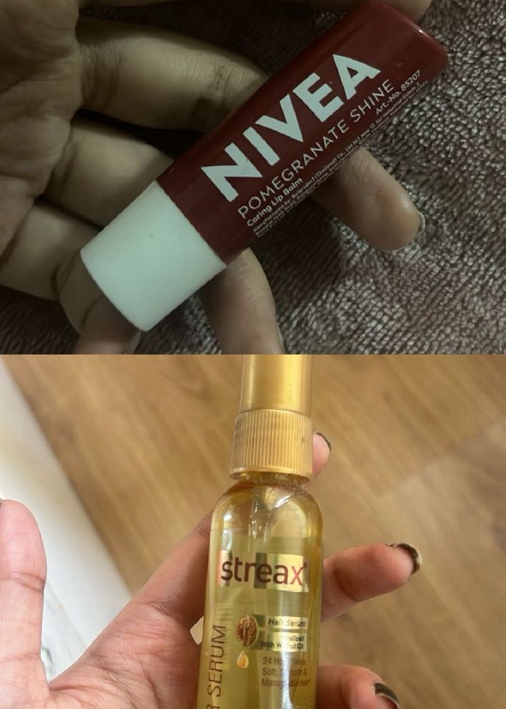 COMBO- Nivea lip balm and Strex Serum