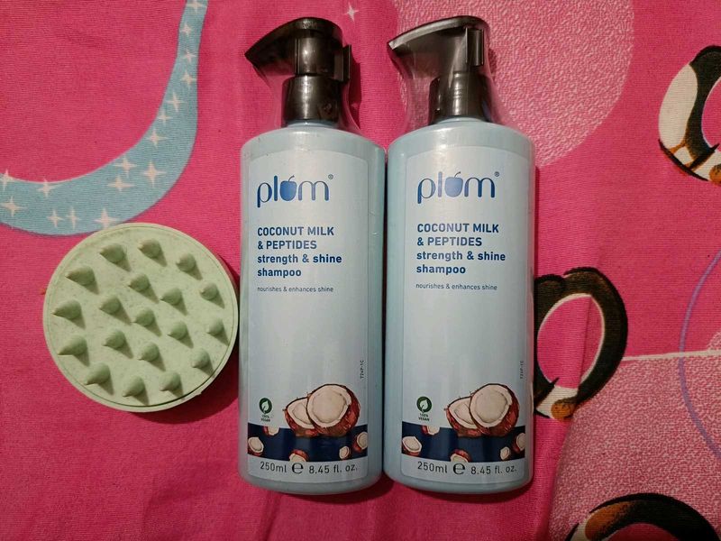 Pack Of 3 , 2 Shampoo, Free Massager Brush