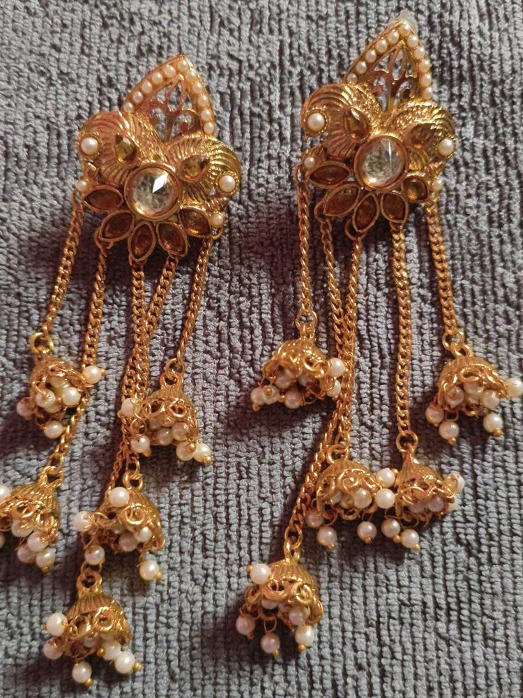 Gold Tone Jhumka Earrings