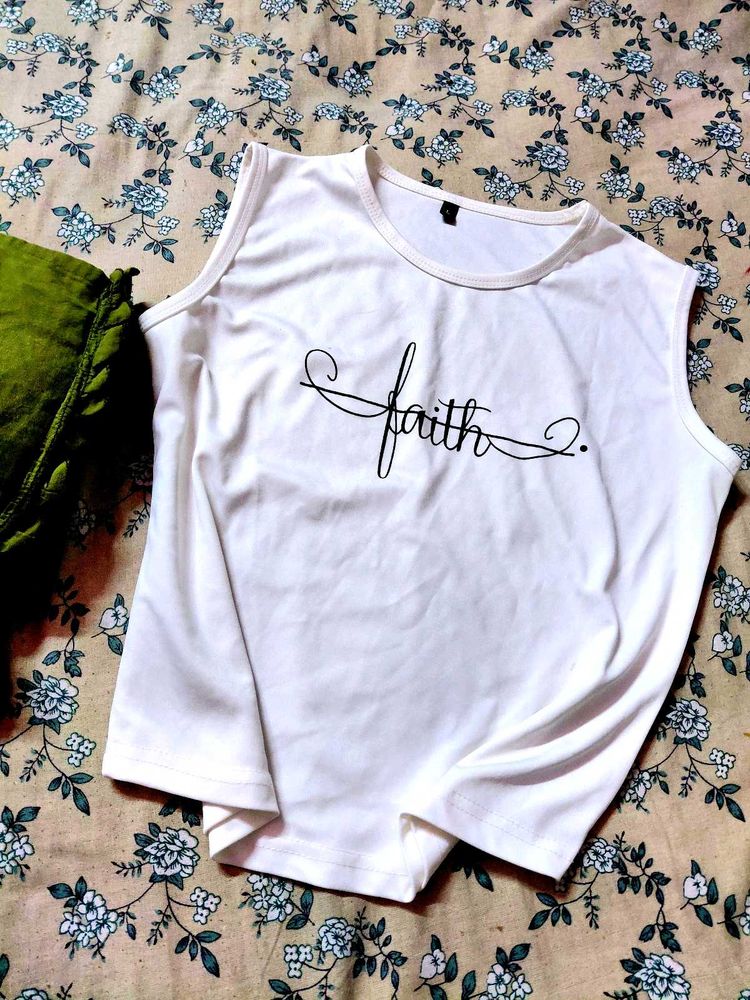 Faith Graphic White Tank Top