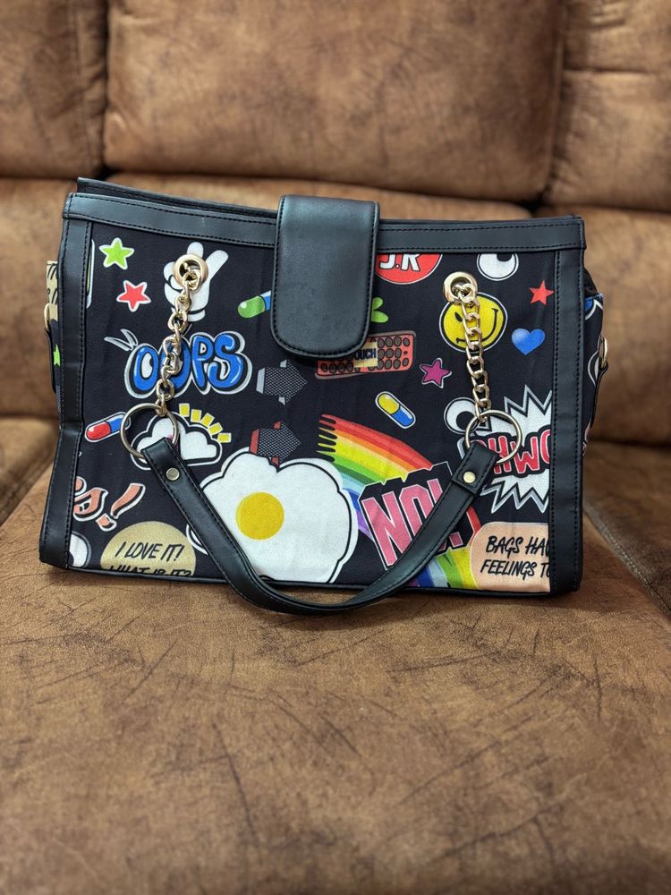 Funky Graphic Print Handbag