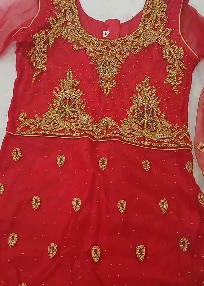 Red Garara Suit Havey  Stones Work Fancy 👗