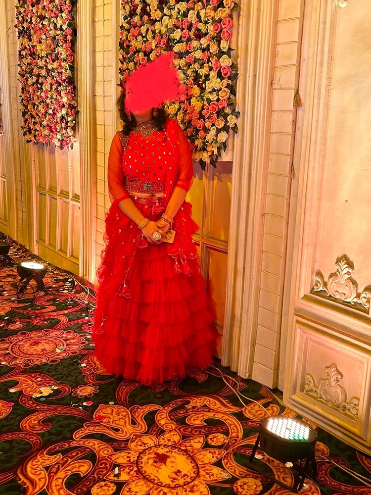Full Heavy Frill Lehanga With Original Mirror Blou