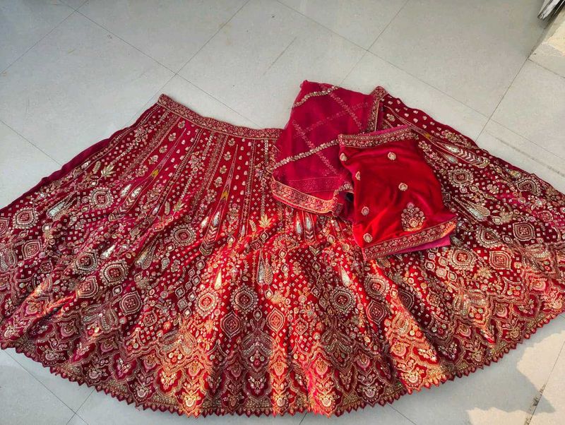 Red Embroidered Lehenga Choli