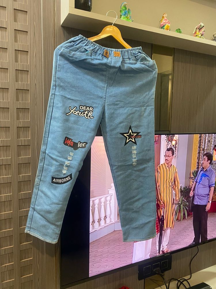 Embroidered Denim Jeans