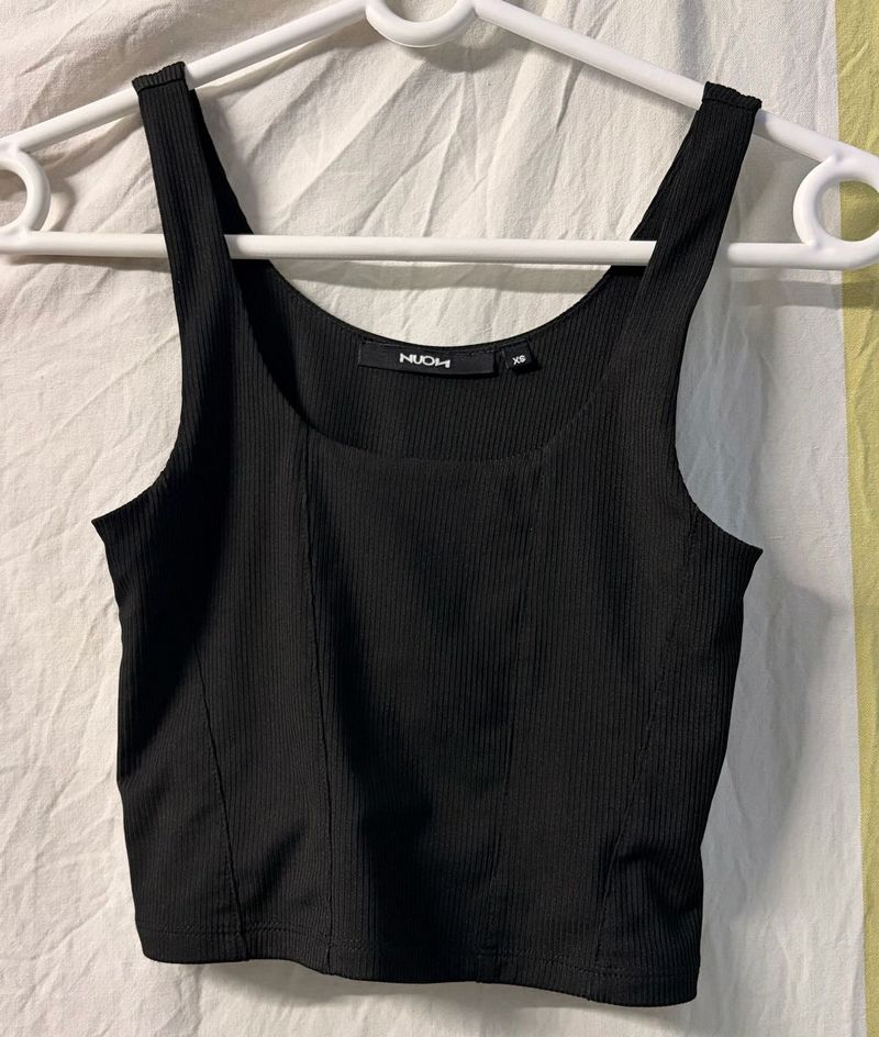 NUOM Black Ribbed Tank Top