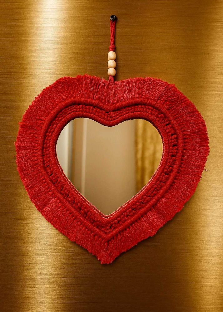 13 Inches Heart Macrame Mirror ❤️