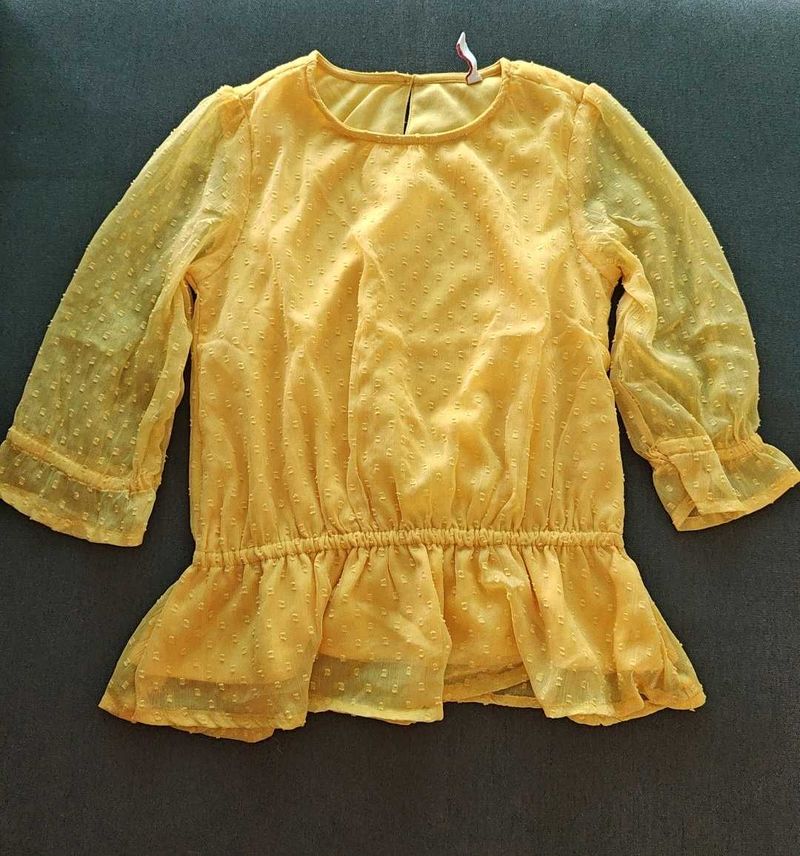 Yellow Swiss Girl Top