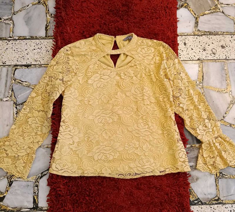 Lace Top with Cutout Detail
