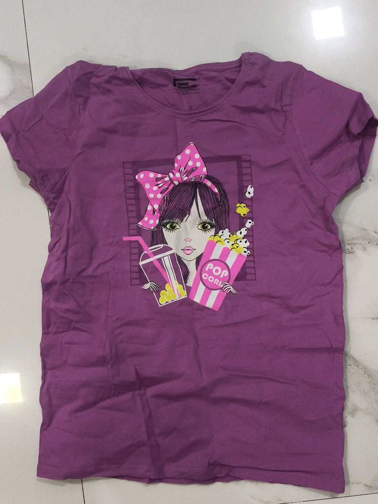 Purple Graphic Print T-shirt