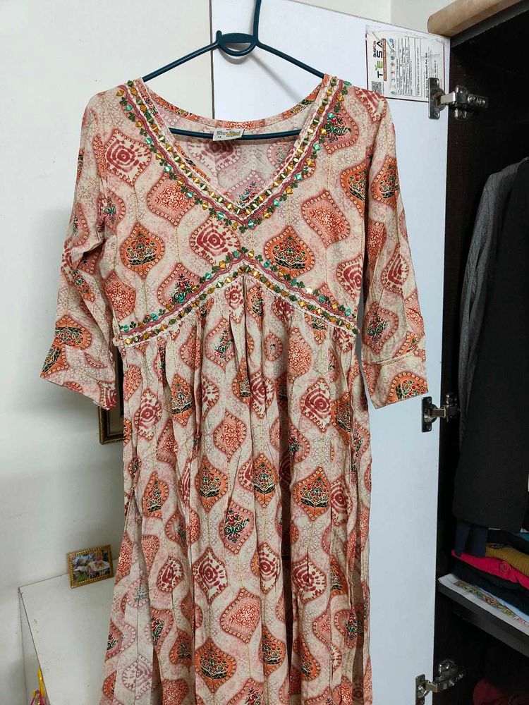 Pink Alia Cut Kurti