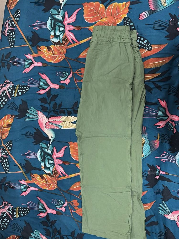 Olive Green Casual Pants