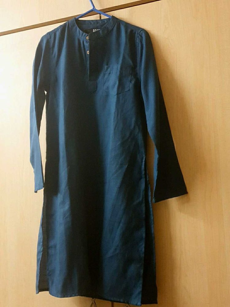 Boys Teal Cotton Kurta
