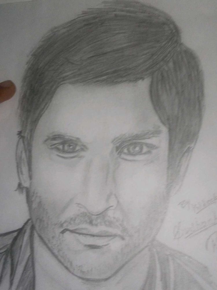 Shushant singh rajput pencil sketch