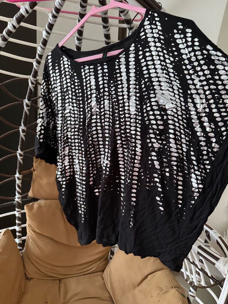 Black and Silver  Top