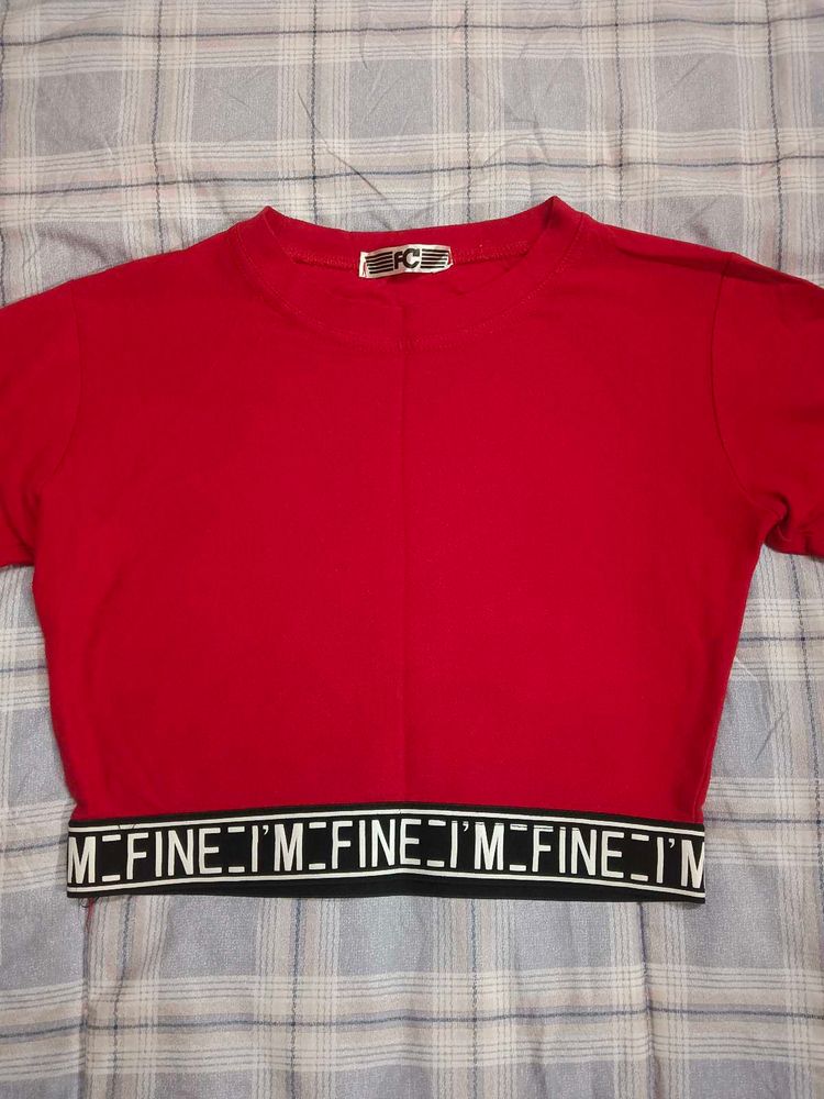 Red Crop Top - Trendy &amp; Stylish