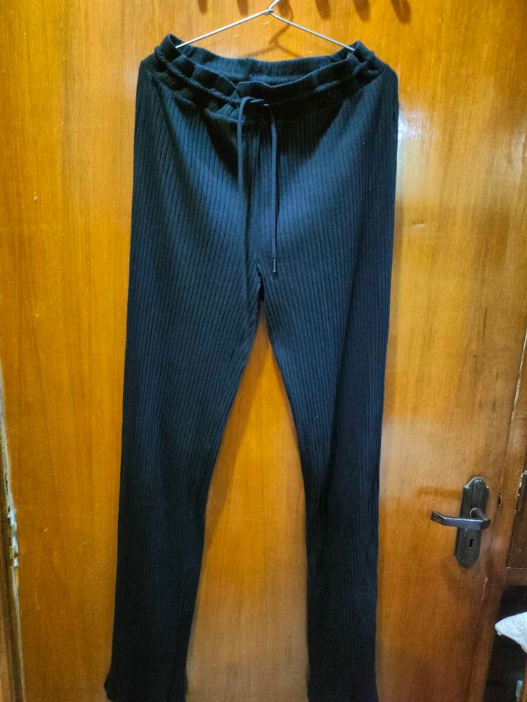 Ribbed Black Lounge Pants