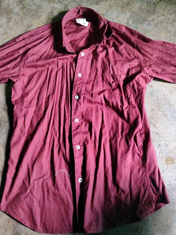 Maroon Button-Down Shirt