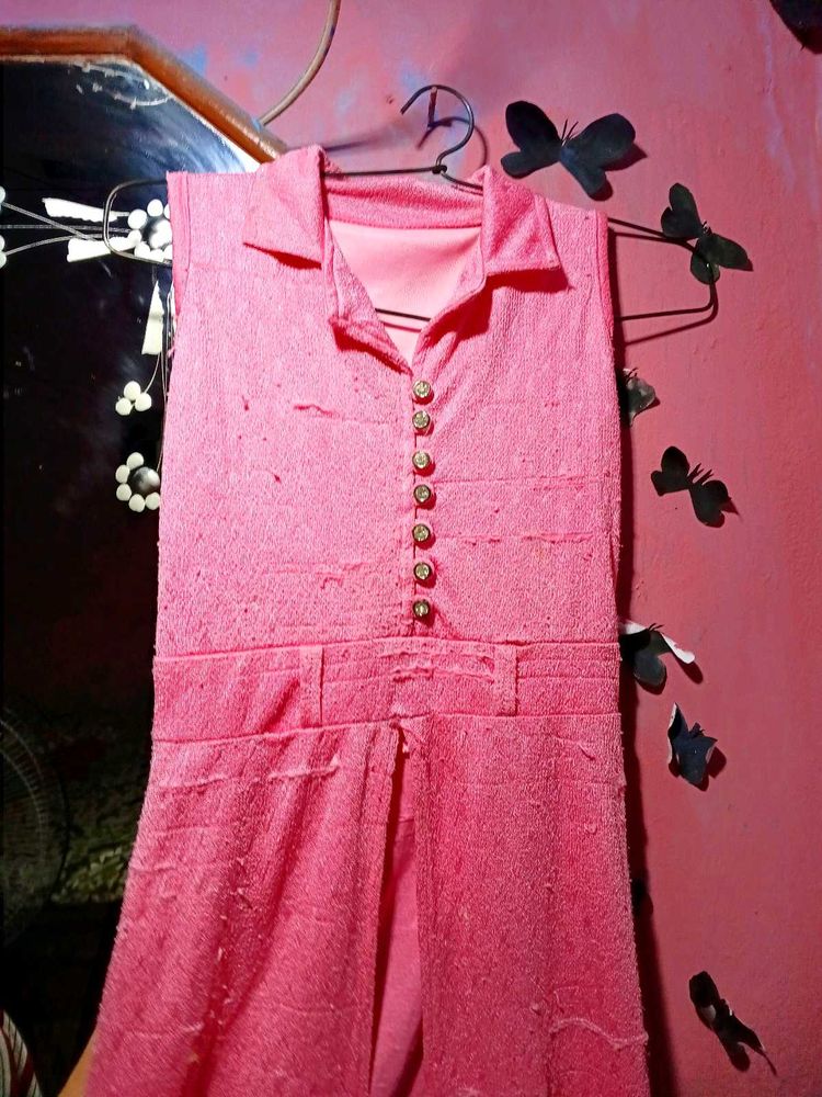 Pink Sleeveless Jumpsuit