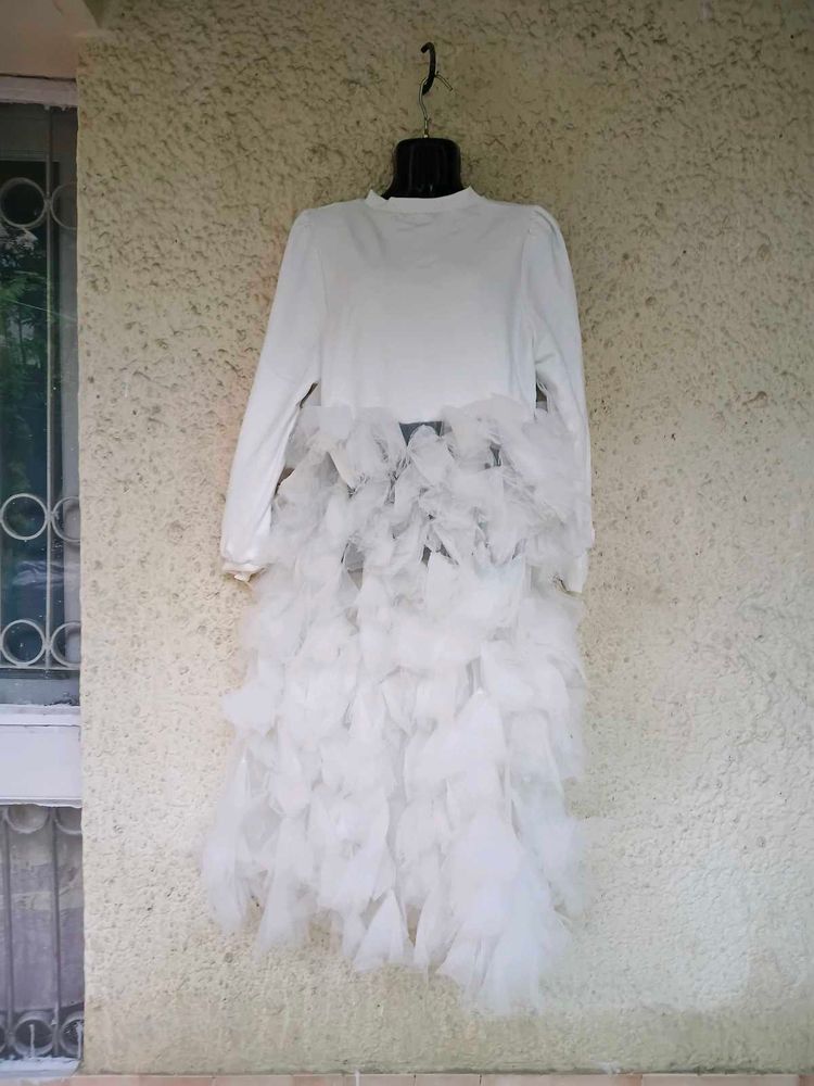 White Couture Fur Dress