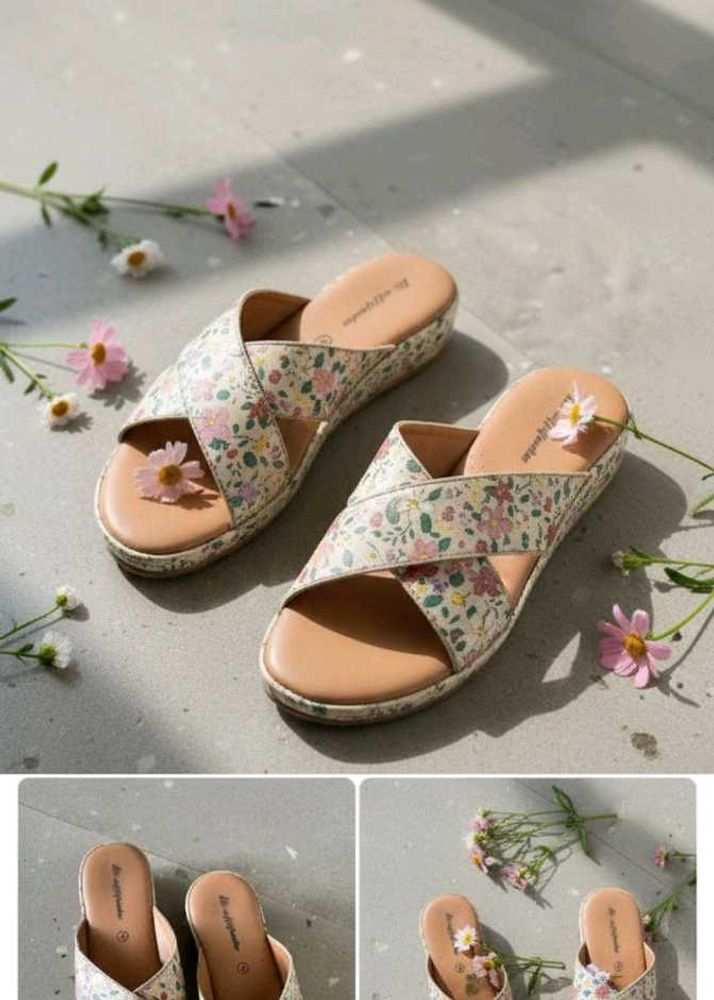 Floral Print Wedge Heels
