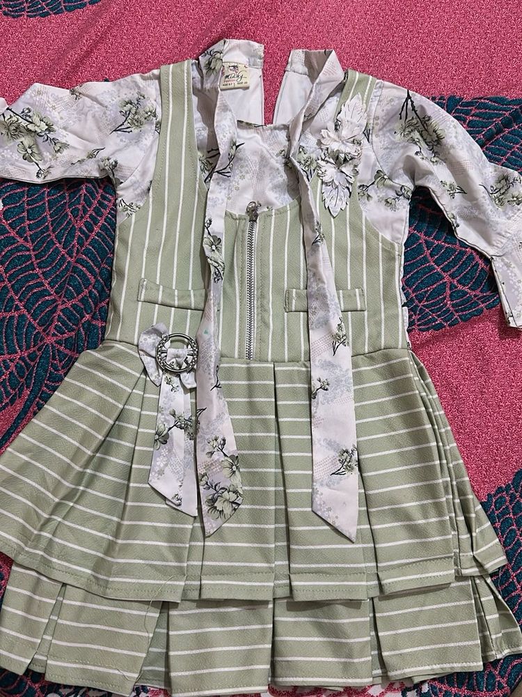 Girls Floral Striped Dress