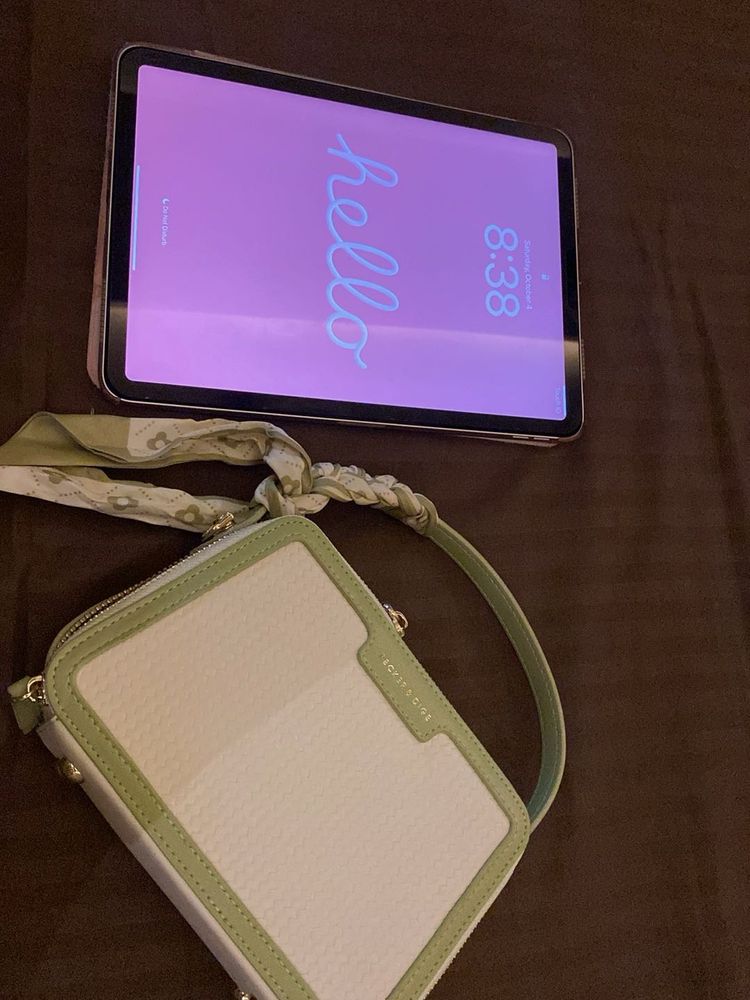 White/Green Bag