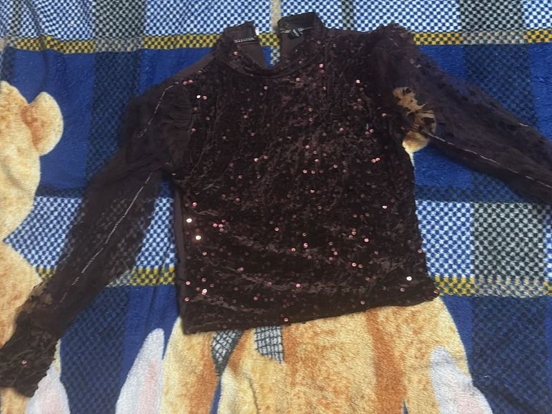 Sequin Velvet Top
