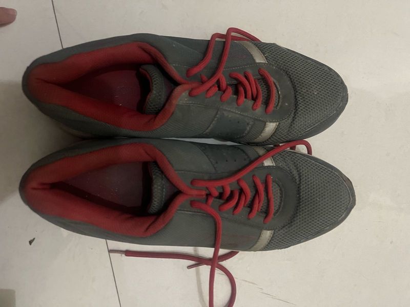 Red And Grey Reebok Mens Sports Shoes