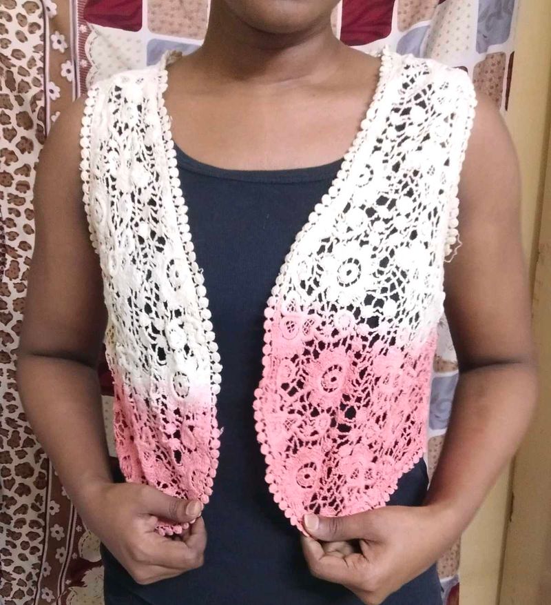Crochet Vest - Pink Ombre