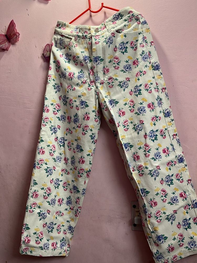 Floral Print Jeans..!