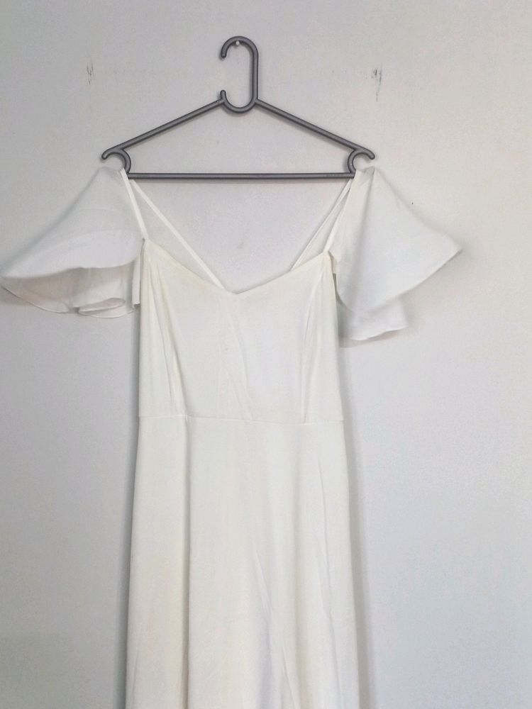 White Maxi Dress With Washable Stains