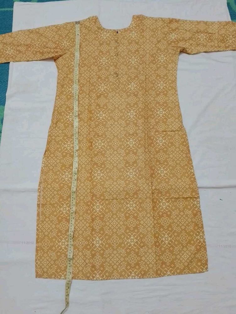 New Mustard Colour Small Collar Kurti