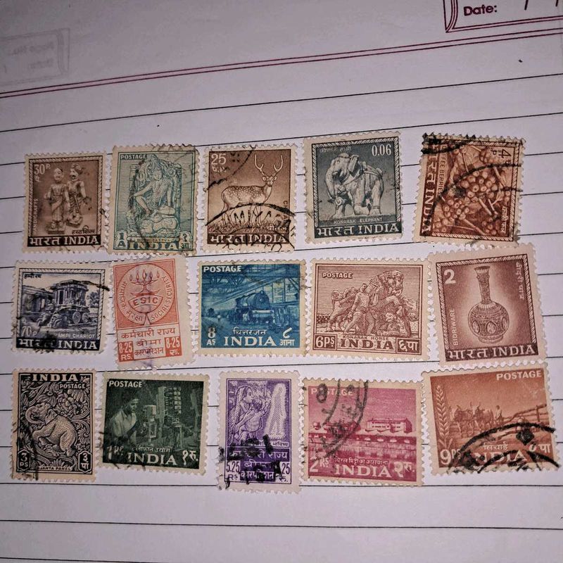 15 Antique Indian Stamps