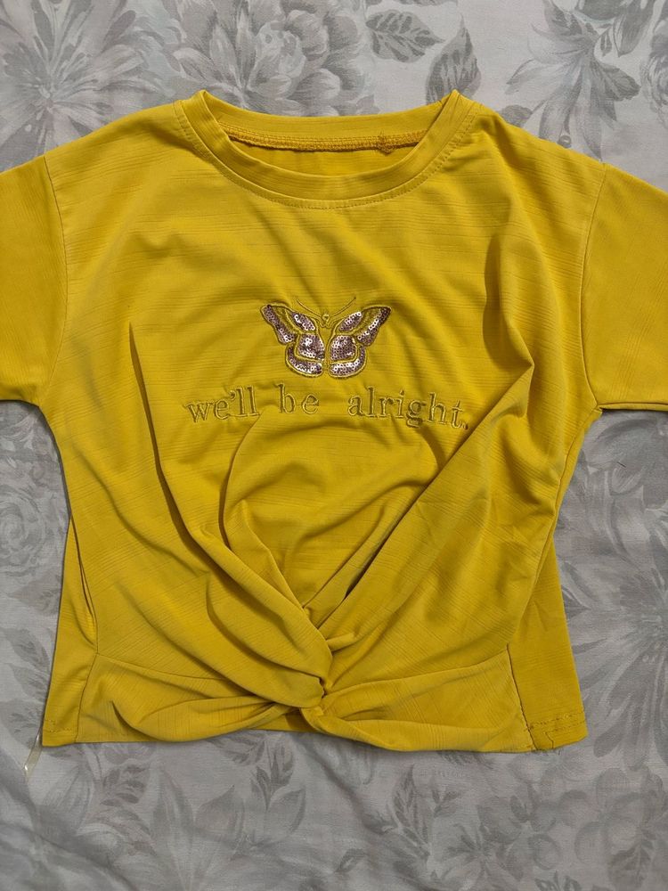 Yellow Butterfly Graphic Tee