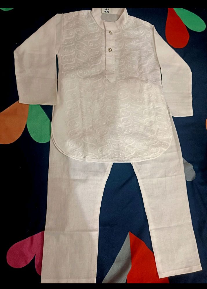 White Kurta Set for Kids