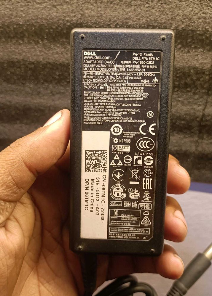 Dell Laptop 65W Charger Adapter Only