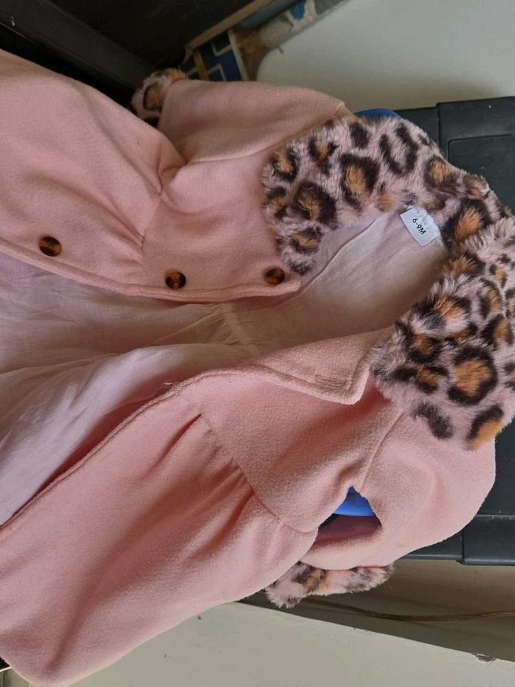 Cute Pink Leopard Print Coat