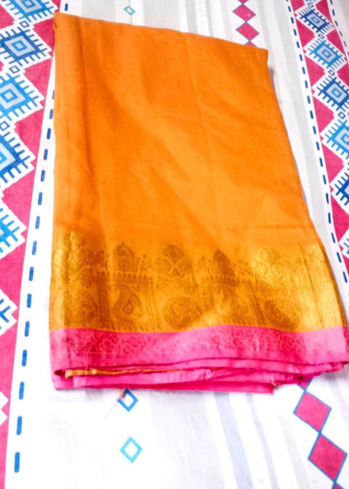 Orange &amp; Pink Saree