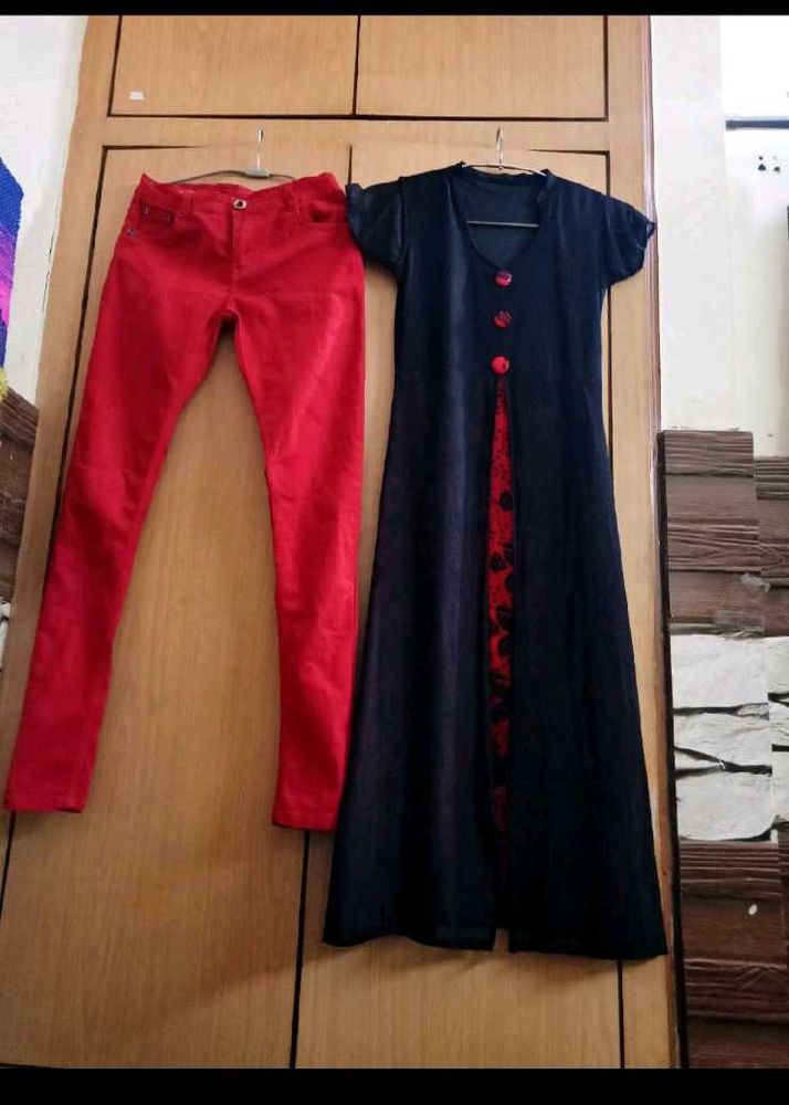 A-line Maxi Dress Set With Pant